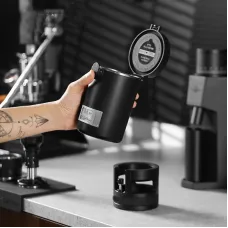 MHW-3BOMBER Gambo Sealed Coffee Canister with Humidity Monitor Travel Vacuum Coffee Storage Container with Magnetic Measuring Scoop for Grounds Coffee, Beans, CO2 Exhaust Valve