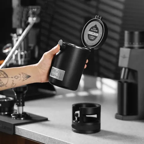 MHW-3BOMBER Gambo Sealed Coffee Canister with Humidity Monitor Travel Vacuum Coffee Storage Container with Magnetic Measuring Scoop for Grounds Coffee, Beans, CO2 Exhaust Valve