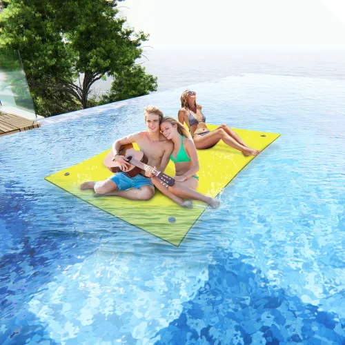 HALLOLUR101"x69.5" Floating Water Pad Tear-Resistant XPFoam Bouncy Water Floating Bed For Pool Beach Ocean Lake