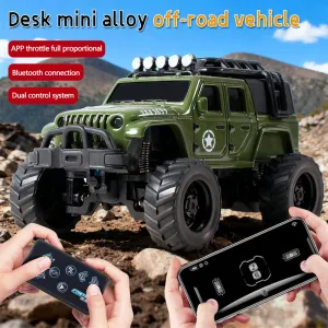 1/64 2.4G Mini Alloy RC Car Three Speed Desktop Off-Road Climbing Truck Suppprt App Remote Control LED Light Vehicles Models Toys
