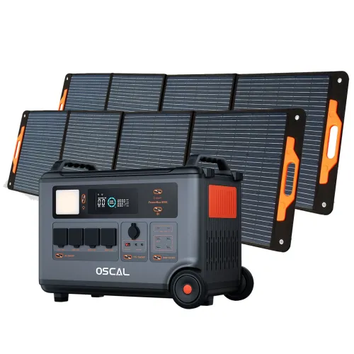 [US irect]Blackview Oscal PowerMax6000 Rugged Power Station with PM200/PM400 Solar Panel Kit 3600Wh to 57600Wh LiFePO4 Battery Pack Power Bank with 14 Outlets 5 LED Light Modes Morse Code Roller Power Backup for Emergency Communication Camping House