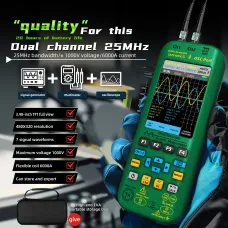 BSIDE Dual Channel 50MHz*2 Vol O7 Handheld Oscilloscope 4-IN-1 Digital Multimeter+Function Signal Generator 6000A Current Tester