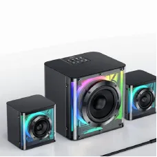 Yesido YSW41 Powerful Bluetooth Speaker 2.1 Channel Surround Subwoofer Hi-Fi Acoustic Titanium Diaphragm RGB Lighting TF Card AUX USB Playback Home Theater Gaming Speaker