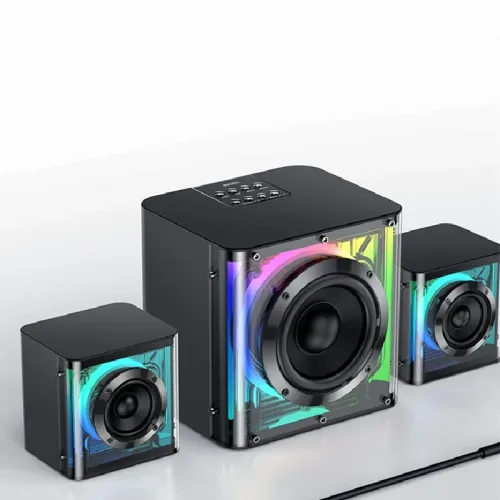 Yesido YSW41 Powerful Bluetooth Speaker 2.1 Channel Surround Subwoofer Hi-Fi Acoustic Titanium Diaphragm RGB Lighting TF Card AUX USB Playback Home Theater Gaming Speaker