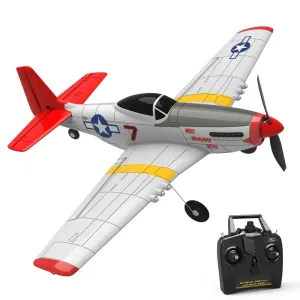 Eachine Mini Mustang P-51D V2 EPP 400mm Wingspan 2.4G 6-Axis Gyro RC Airplane Trainer Fixed Wing BNF/RTF One Key Return Compatible DSM S-BUS Protocol for Beginner