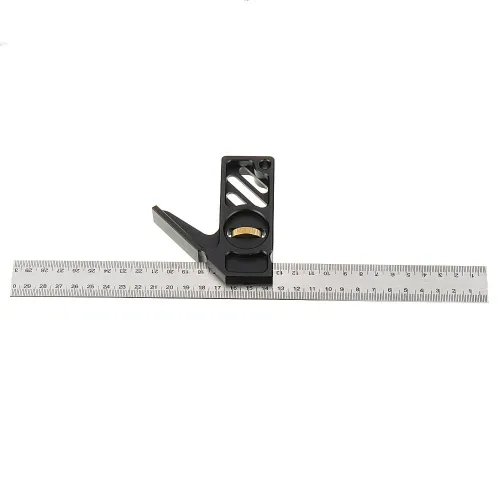 ENJOYWOOD Adjustable 300mm Aluminum Alloy Combination Square 45 90 Degree Angle Scriber Steel Ruler Woodworking Line Locator Ruler DIY Carpenter Measuring Tool