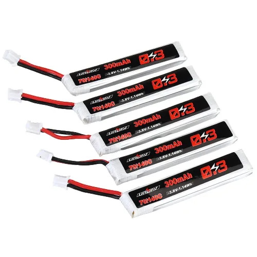 10Pcs URUAV 3.8V 300mAh 70C/140C 1S Lipo Battery PH2.0 Plug for Eachine TRASHCAN Snapper6 7 Mobula7