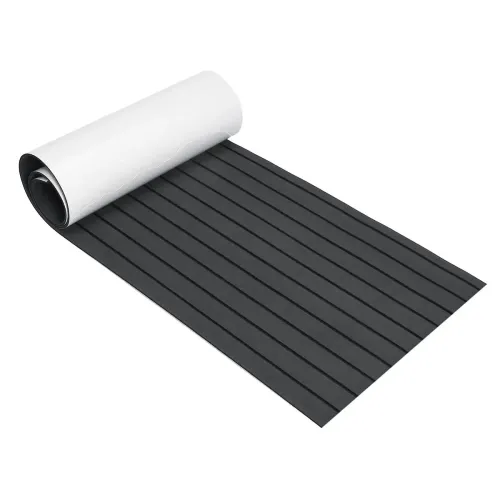 Marine Flooring Faux Teak EVA Foam Boat Decking Sheet Grey+Black 2400x600x6mm