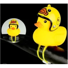Cartoon Yellow Silica Wind Duck Helmet Horn Motorcycle Bicycle Light Shining Mountain Bike Handlebar Head Light Bell Accessories