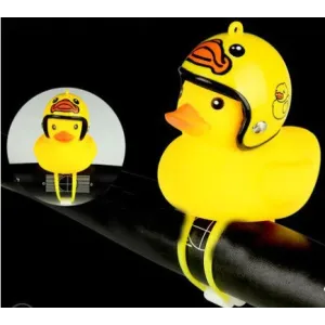 Cartoon Yellow Silica Wind Duck Helmet Horn Motorcycle Bicycle Light Shining Mountain Bike Handlebar Head Light Bell Accessories