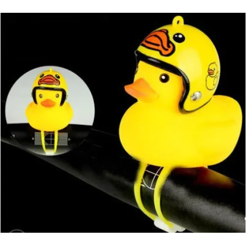 Cartoon Yellow Silica Wind Duck Helmet Horn Motorcycle Bicycle Light Shining Mountain Bike Handlebar Head Light Bell Accessories