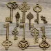 11Pcs Antique Vintage Old Look Skeleton Key Set Pendant Heart Bow Steampunk Lock
